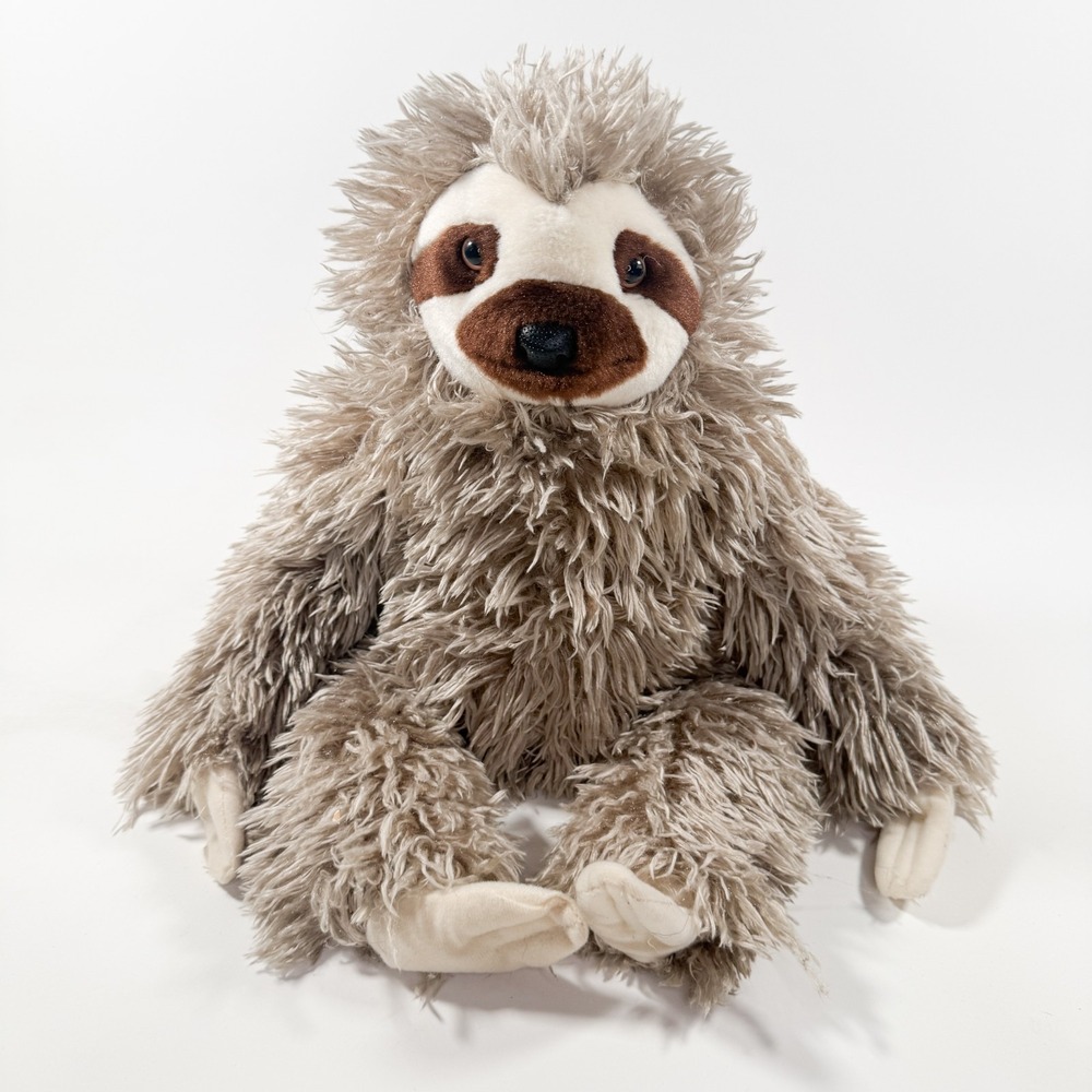 Wild Republic‎ Sloth Plush 18" Shaggy Brown Faced Three Toed Stuffed Animal